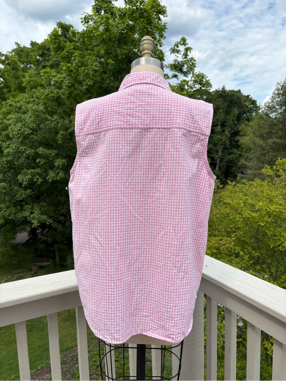 Vintage Winnie the Pooh Piglet Pink Gingham Top Large 90s Y2K Cottagecore Disney - Picture 8 of 12